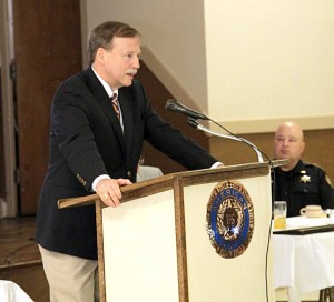 Judge Scott Crichton and Capt. Kenny Sanders talk Bullet Points on the 2nd Amendment with Minden Lions Club